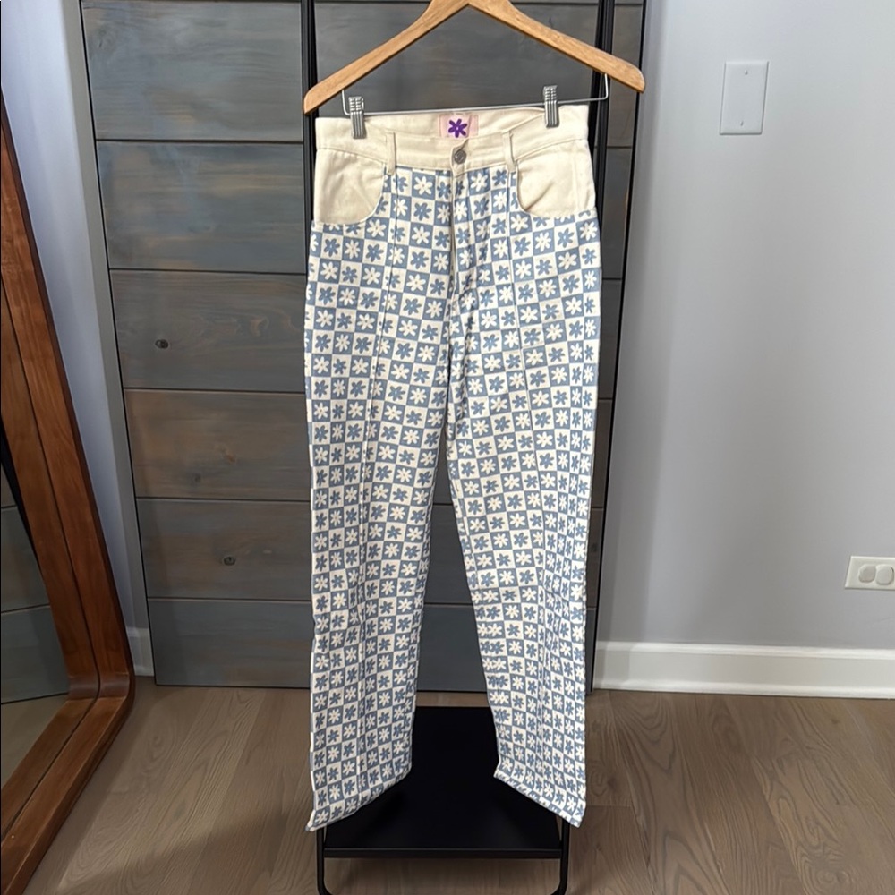 Lisa Says Gah Floral Wide Leg Jeans